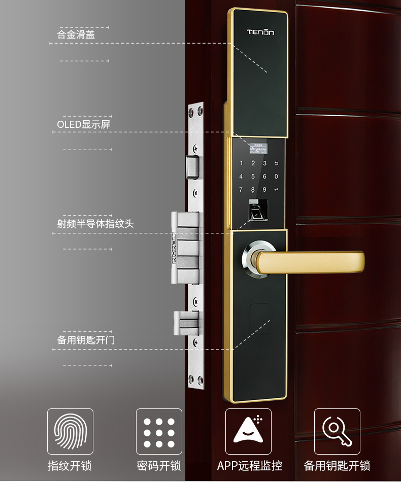 V5智能锁外观结构
